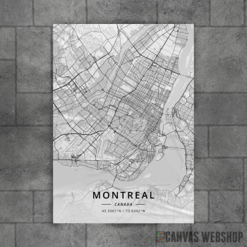 Montreal mapa - white Montreal mapa - white