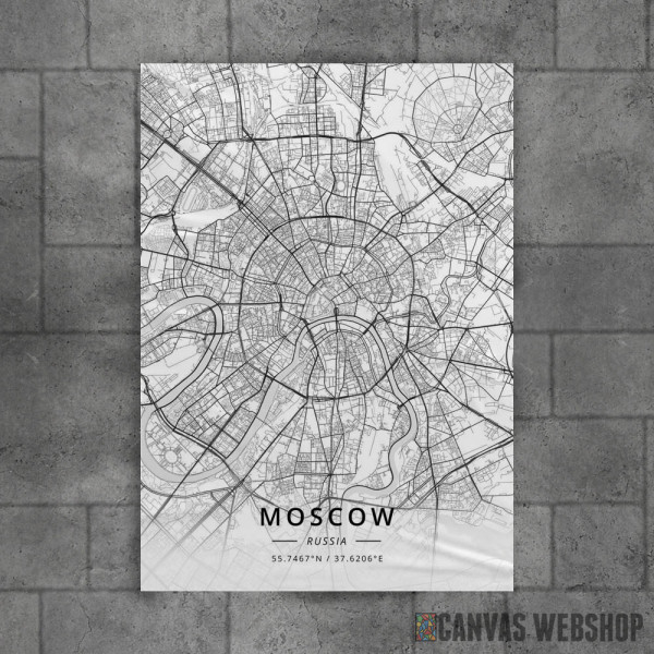 Moskva mapa - white