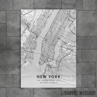 New York mapa - white
