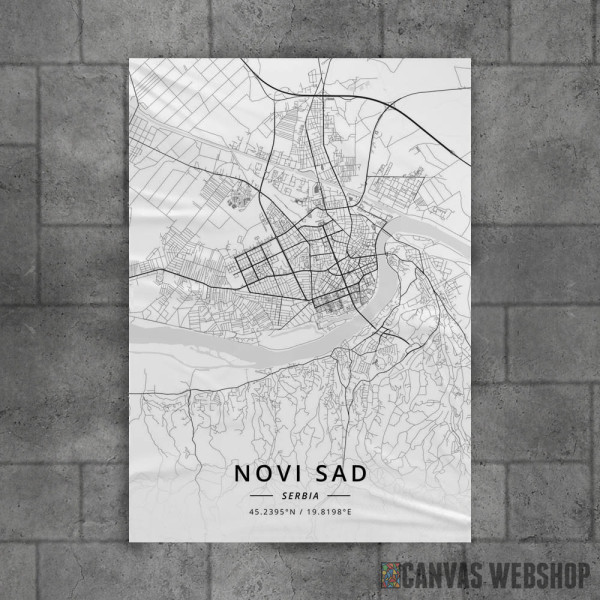 Novi Sad mapa - white Novi Sad mapa - white