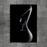 Nude woman red wine 3