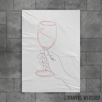 One Line Wine Poster