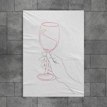 One Line Wine Poster