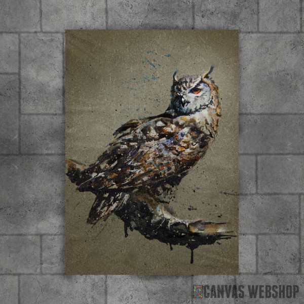 Owl watercolor painting