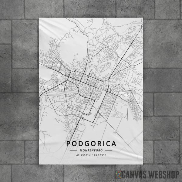 Podgorica mapa - white