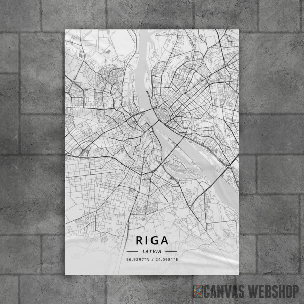 Riga mapa - white Riga mapa - white