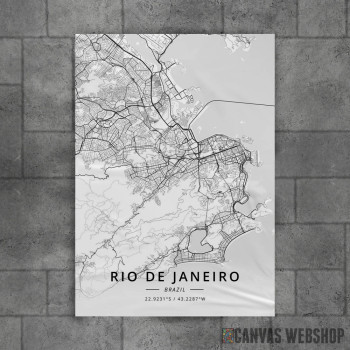 Rio de Žaneiro mapa - white Rio de Žaneiro mapa - white