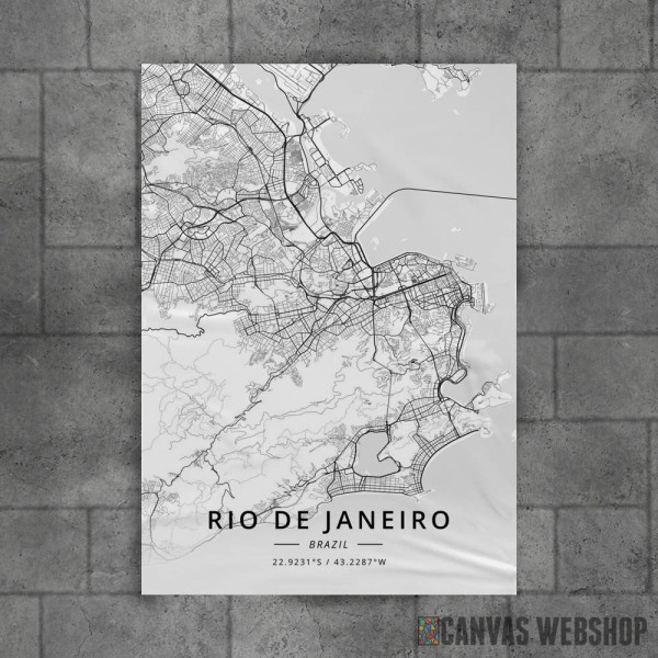 Rio de Žaneiro mapa - white