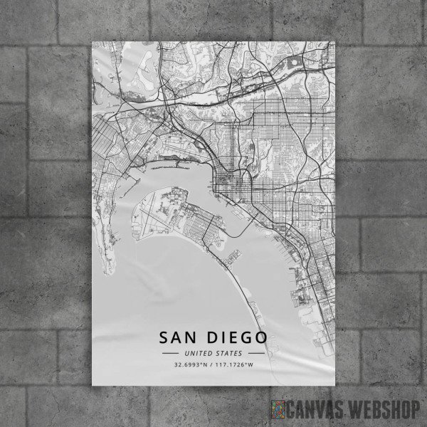 San Diego mapa - white