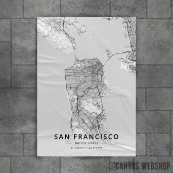 San Francisko mapa - white