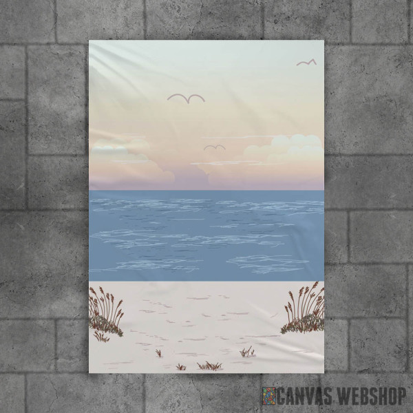 Sandy Beach Sea Painted