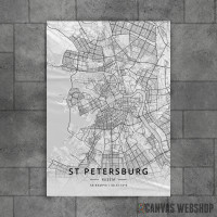 Sankt Petersburg mapa - white Sankt Petersburg mapa - white