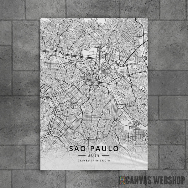 Sao Paolo mapa - white