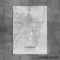 Sidnej mapa - white