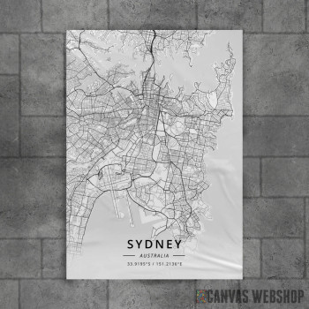 Sidnej mapa - white Sidnej mapa - white