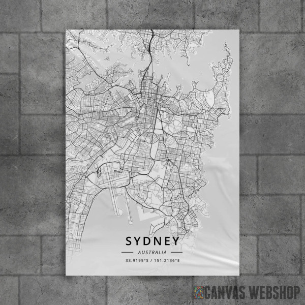 Sidnej mapa - white