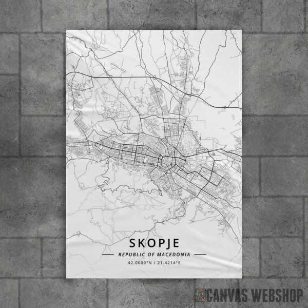 Skoplje mapa - white