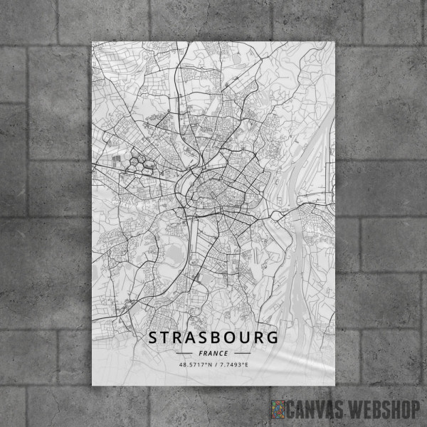 Strazbur mapa - white Strazbur mapa - white