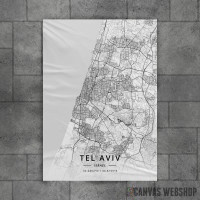 Tel Aviv mapa - white Tel Aviv mapa - white