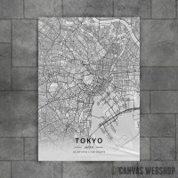 Tokio mapa - white Tokio mapa - white