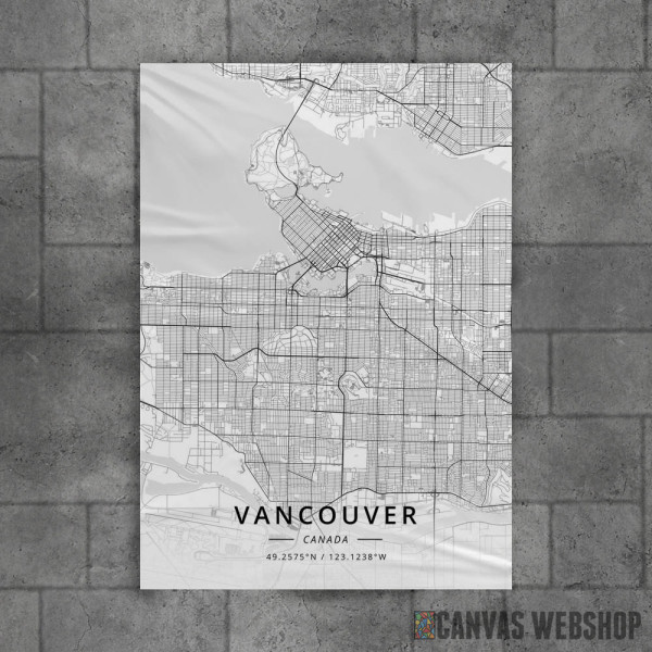 Vankuver mapa - white Vankuver mapa - white