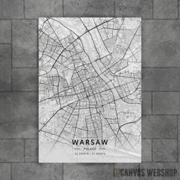 Varšava mapa - white Varšava mapa - white