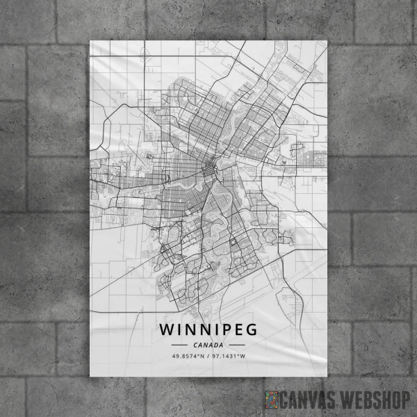 Vinipeg mapa - white Vinipeg mapa - white