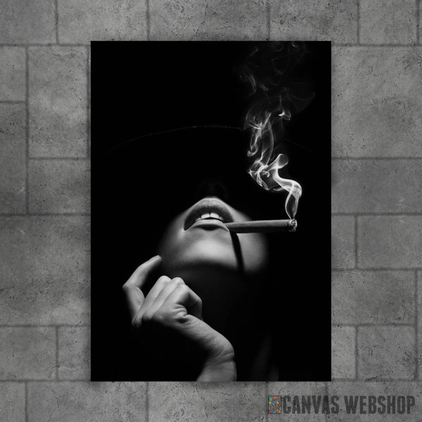 Woman smoking a cigar