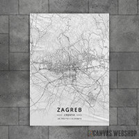 Zagreb mapa - white Zagreb mapa - white