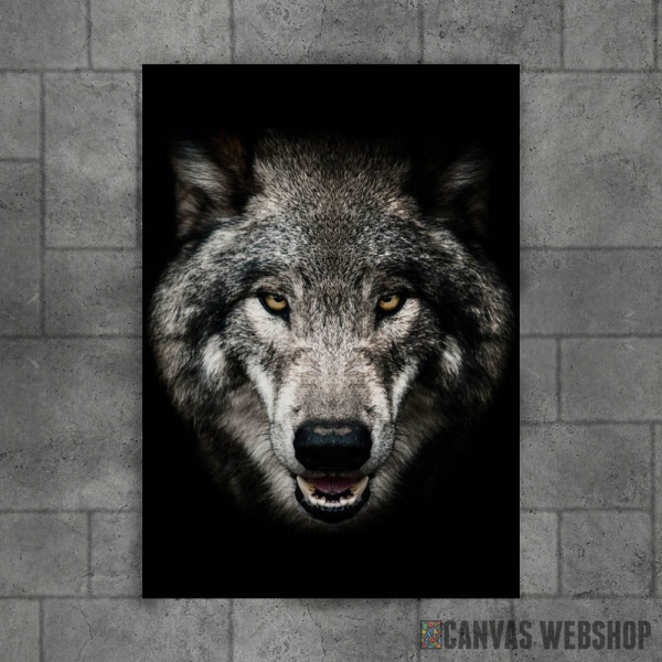 wild angry wolf head