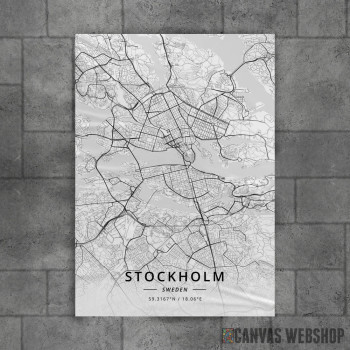 Štokholm mapa - white Štokholm mapa - white