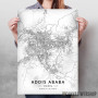 Adis Abeba mapa - white Adis Abeba mapa - white