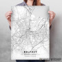 Belfast mapa - white