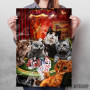 Cat Playing Poker Game