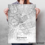 Detroit mapa - white Detroit mapa - white