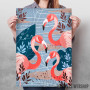 Flamingos with leaves Flamingos with leaves