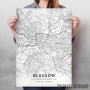 Glazgov mapa - white Glazgov mapa - white