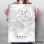 Halifax mapa - white Halifax mapa - white