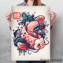 Koi carp fish watercolor
