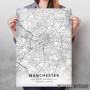 Mančester mapa - white