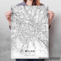 Milano mapa - white Milano mapa - white