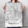 Mineapolis mapa - white Mineapolis mapa - white