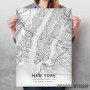 New York mapa - white