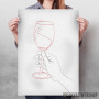 One Line Wine Poster One Line Wine Poster