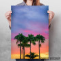 Palm Trees On Purple Sky