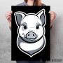 Piggy black and white