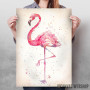Roze flamingo vodenim bojama