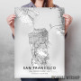 San Francisko mapa - white San Francisko mapa - white