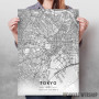 Tokio mapa - white Tokio mapa - white