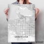 Vankuver mapa - white Vankuver mapa - white
